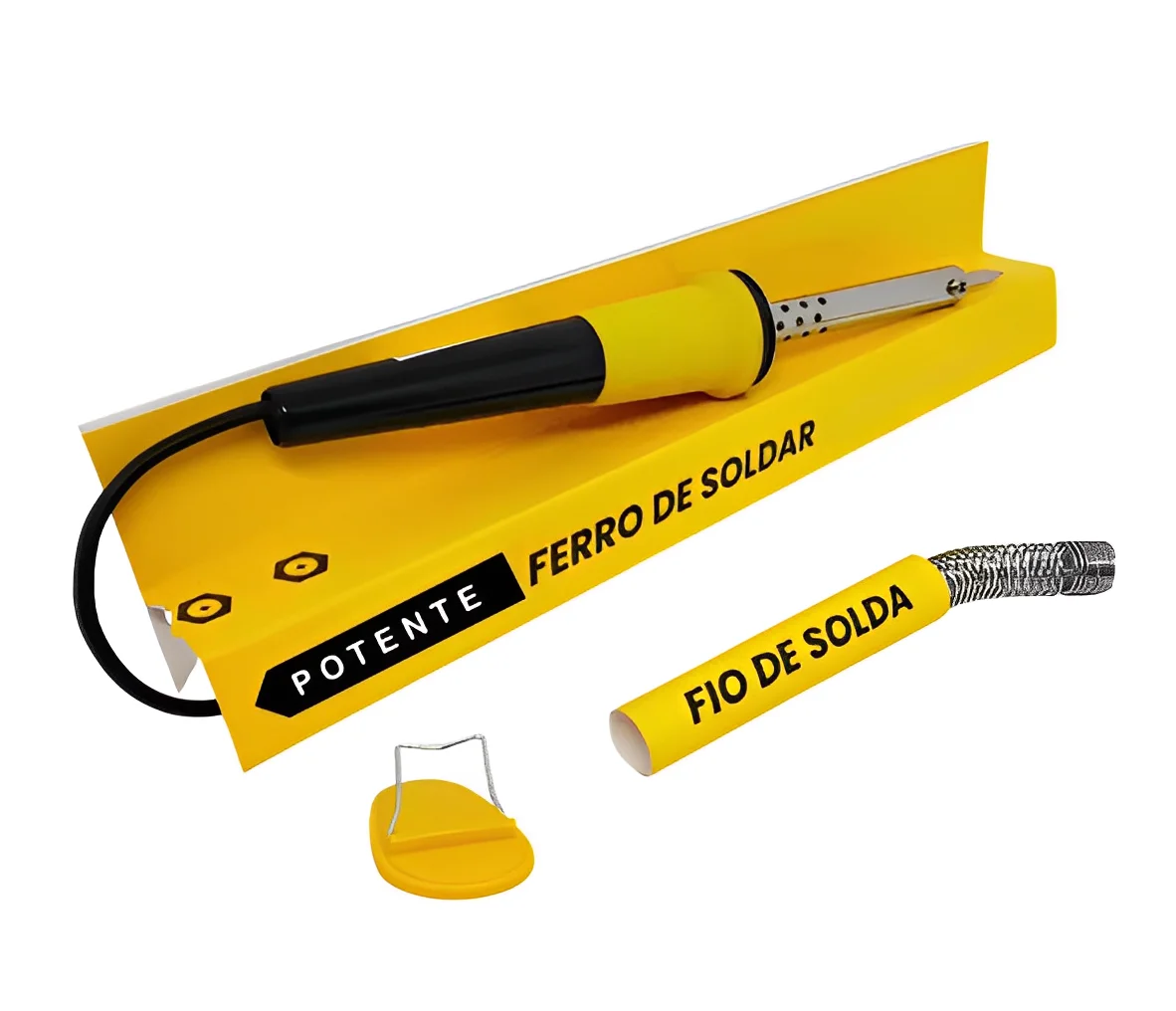 Kit Ferro De Solda Soldar Soldador 110v ou 220v 40w ou 60w Com Estanho Resistente - Imagem 3