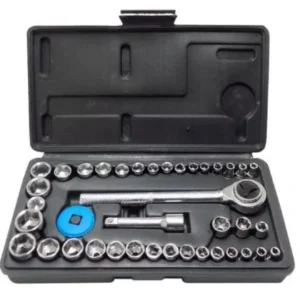 Kit Chaves Jogo Catraca Reversível canhão 1/4 Soquetes 40 Peças