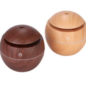 Mini Umidificador de Ar e Aromatizador de Ambientes Tipo Madeira Bola
