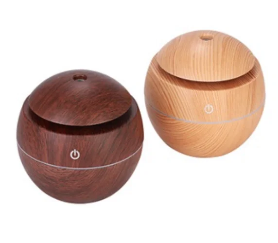 Mini Umidificador de Ar e Aromatizador de Ambientes Tipo Madeira Bola