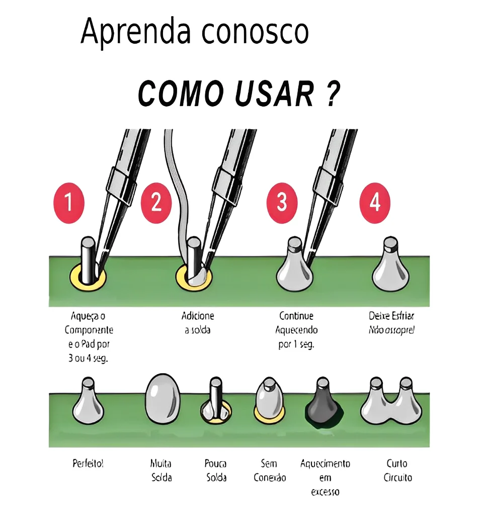 Kit Ferro De Solda Soldar Soldador 110v ou 220v 40w ou 60w Com Estanho Resistente - Imagem 2