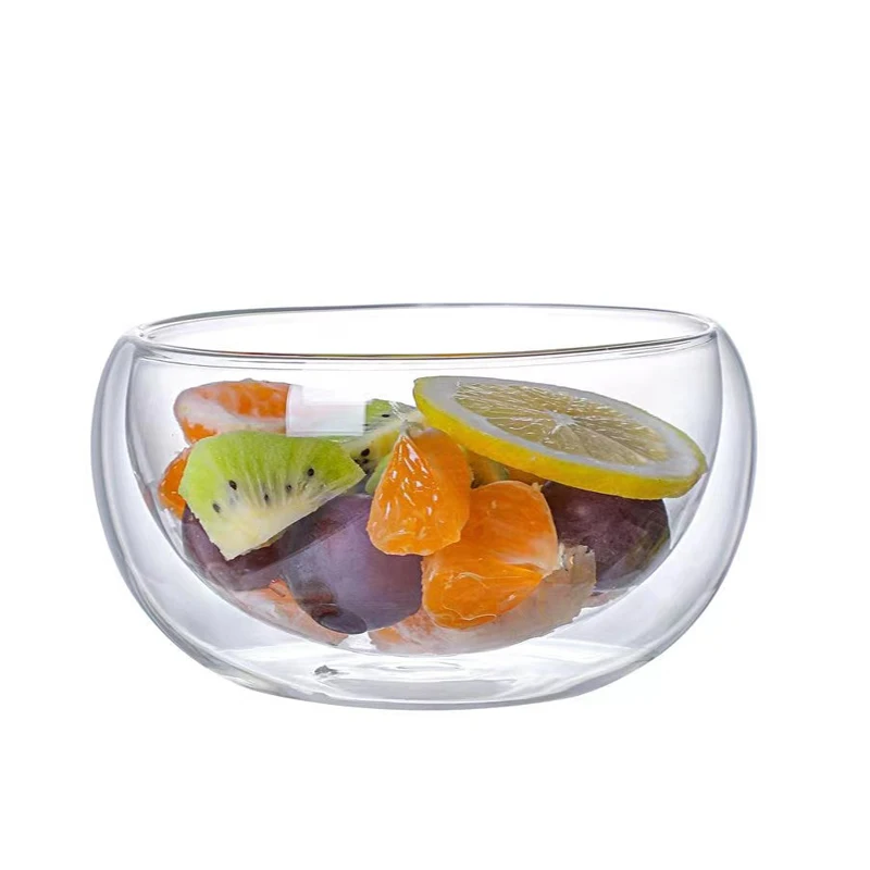 Tigela de vidro transparente de dupla camada, 300/500ml, resistente ao calor, salada de frutas, utensílios de cozinha para sopa, cereais, sobremesa - Imagem 9