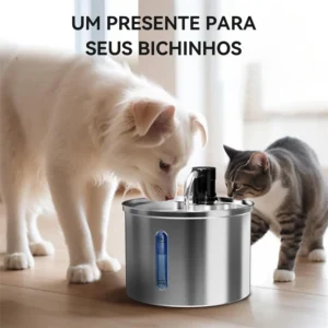 Newpet 3l fonte de água para gatos, aço inoxidável, dispensador automático de água para animais de estimação, ultra silencioso, fonte de água para cães com filtro