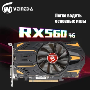 Veineda placas gráficas rx560 4gb gpu gddr5 14nm para jogos de computador desktop vídeo rx560 placa gráfica 128bit rx 560 componentes de computador