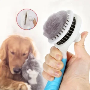 Escova para Animais de Estimação Automática Com Remoção Suave de Pelos Soltos