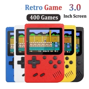 Mini console de jogos portátil retro com tela colorida LCD de 8 bits de 3,0 polegadas e 400 jogos embutidos