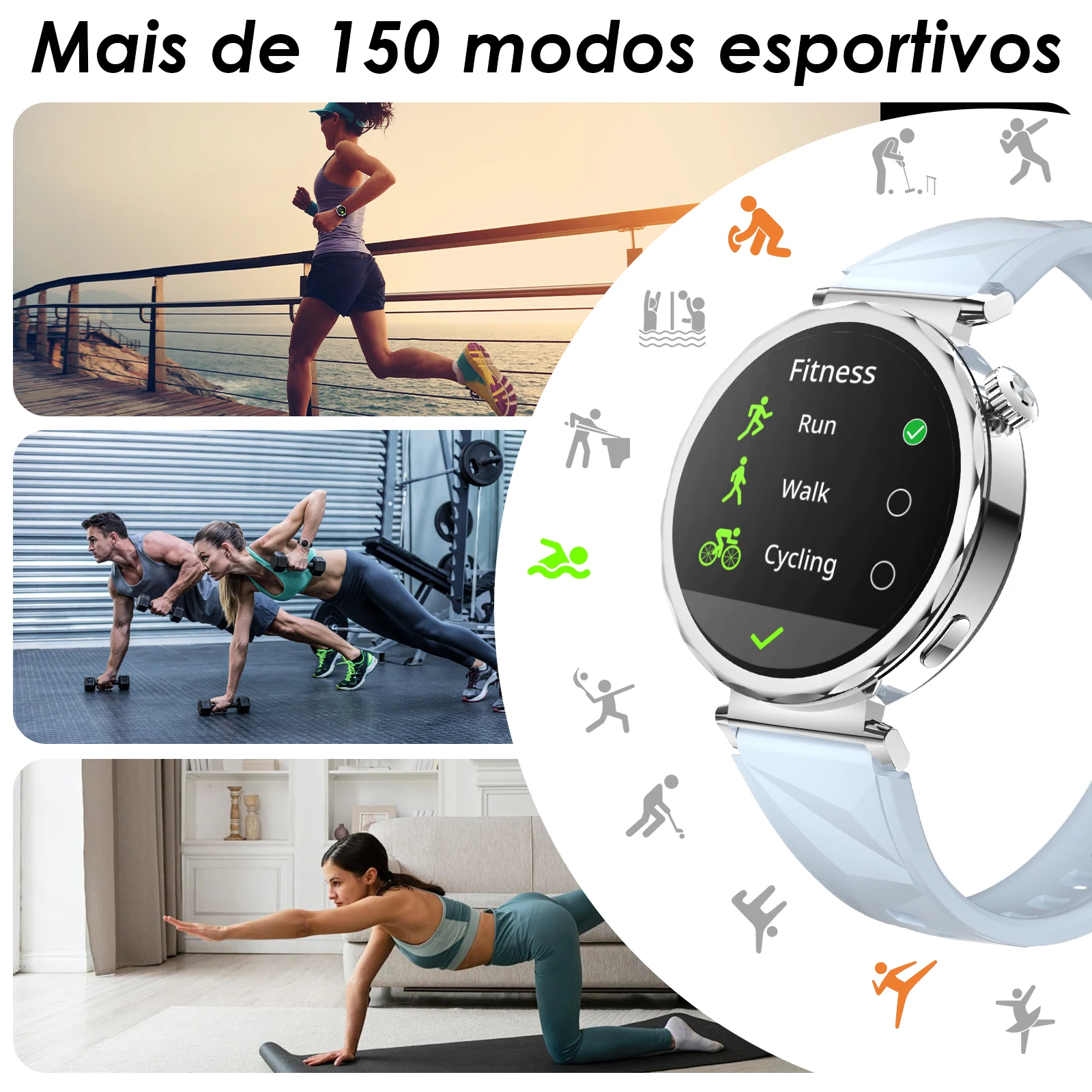 AURAIF ELLA 4: Relógio Inteligente Feminino com Múltiplos Modos Esportivos, Chamadas Bluetooth e Mostradores Personalizáveis - Imagem 5