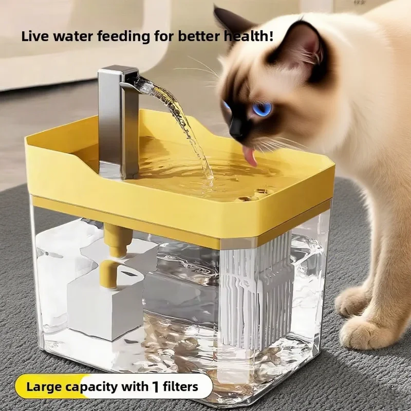 Fonte de Água Automática para Gatos de 1,5L com Filtro USB, Dispensador de Água para Animais de Estimação com Circulação de Água Fresca para Gatos e Cães Pequenos - Imagem 6