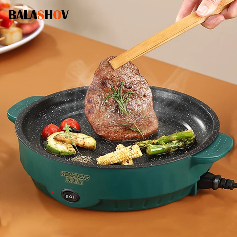 Multifogão elétrico frigideira elétrica 220v househould churrasco bife frito peixe omelete frigideira antiaderente máquina de cozinhar