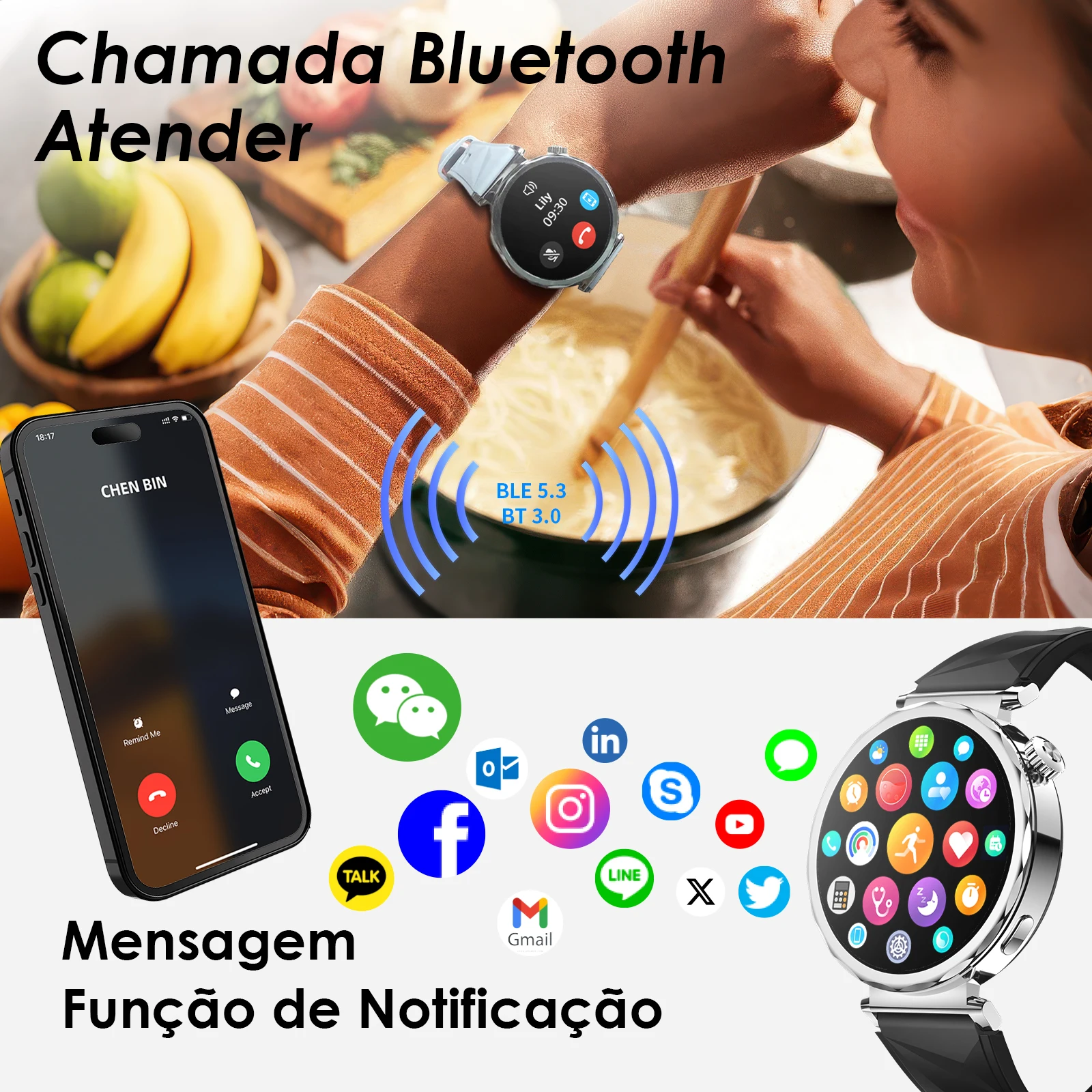 AURAIF ELLA 4: Relógio Inteligente Feminino com Múltiplos Modos Esportivos, Chamadas Bluetooth e Mostradores Personalizáveis - Imagem 6
