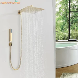 Bathroom Chrome Plated Concealed Stainless Steel Pressurized Shower Set With Shower Bar Toilet Top Spray Shower