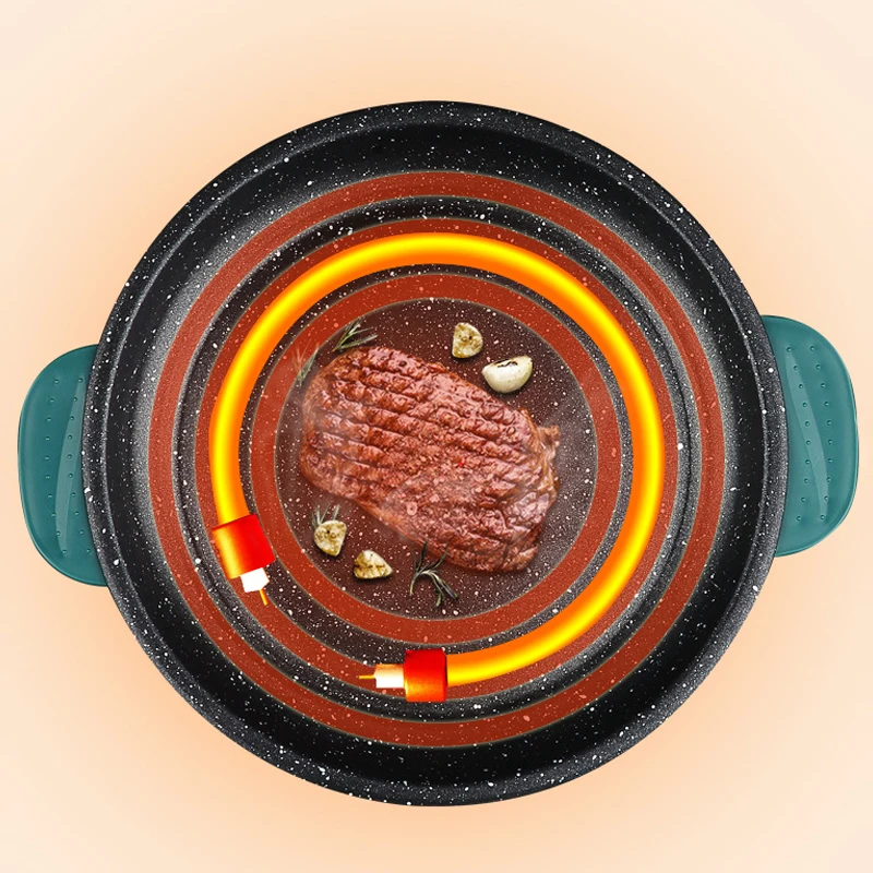 Multifogão elétrico frigideira elétrica 220v househould churrasco bife frito peixe omelete frigideira antiaderente máquina de cozinhar - Imagem 3
